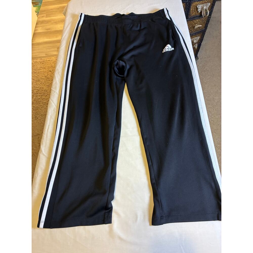 Adidas Climalite Track Pants XL Black 3 Stripe Athletic Joggers Men’s Activewear